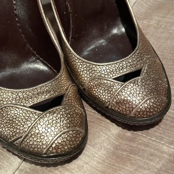 CELINE Metallic Shoes Leather Pumps size 38 Italian